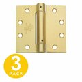 Global Door Controls 4.5 in. x 4.5 in. Satin Brass Steel Spring Hinge (Set of 3) CPS4545-US4-3
